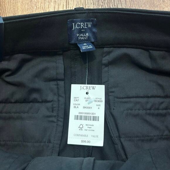 NWT J.Crew Kallie Straight Leg Pant In Black Size 4 - Picture 5 of 8